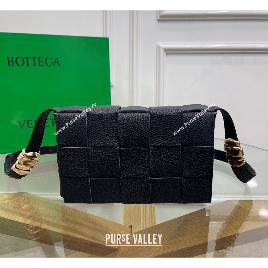 Bottega Veneta Cassette Small Bag in Maxi Grained Calfskin Black 2021 (MS-21091115)