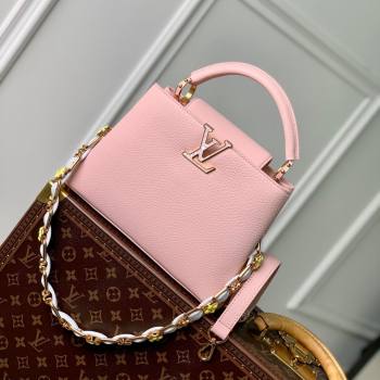 Louis Vuitton Capucines BB Bag in Taurillon Leather M23280 Pink 2024 (K-24030405)