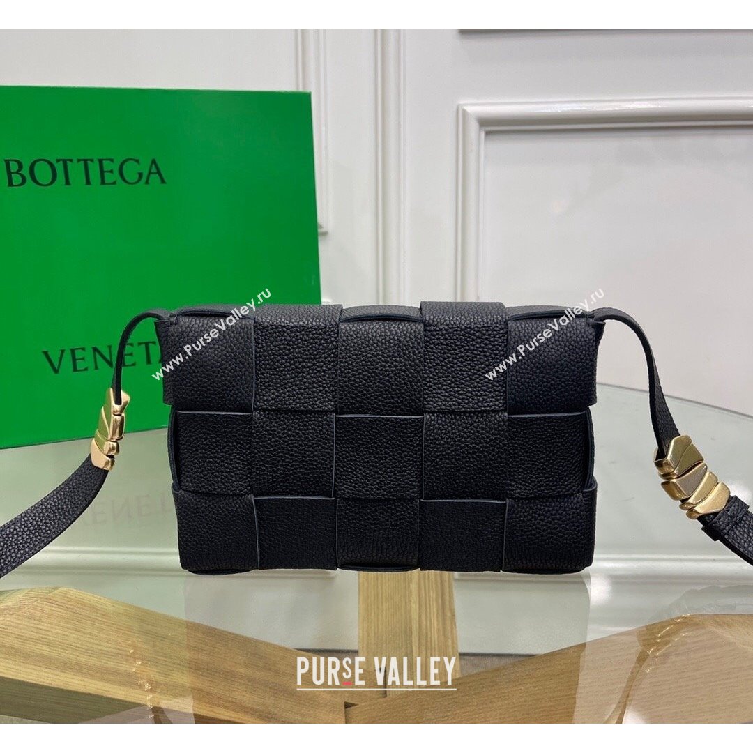 Bottega Veneta Cassette Small Bag in Maxi Grained Calfskin Black 2021 (MS-21091115)