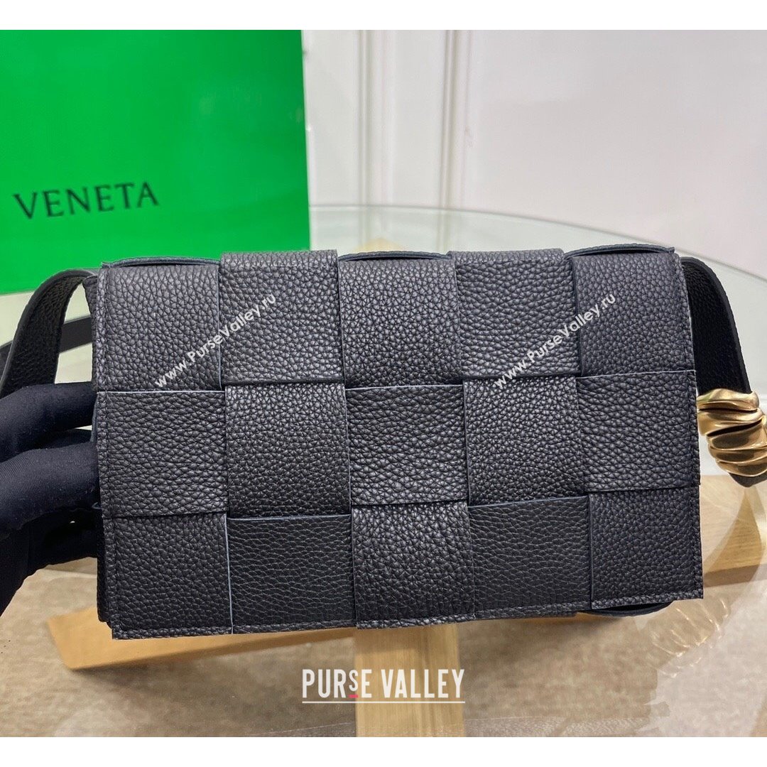 Bottega Veneta Cassette Small Bag in Maxi Grained Calfskin Black 2021 (MS-21091115)