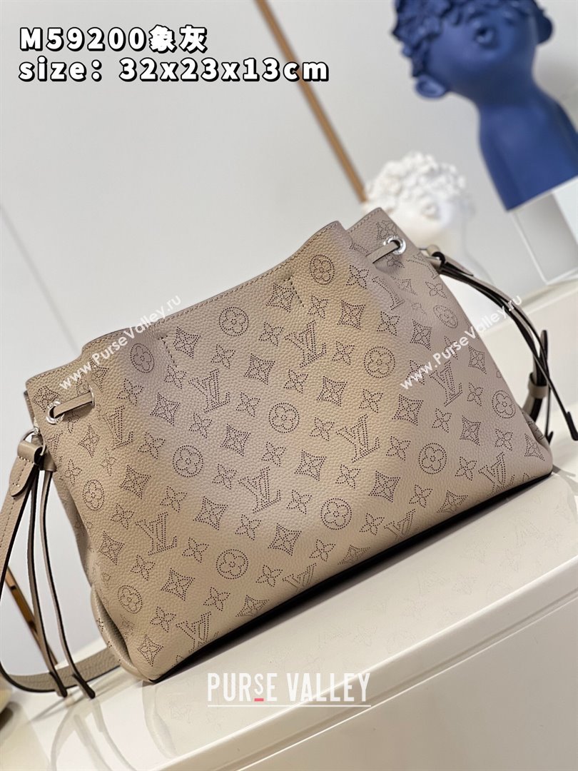 Louis Vuitton Bella Tote Bag in Mahina Perforated Calfskin M59200 Grey 2024 (JUAN-24082120)