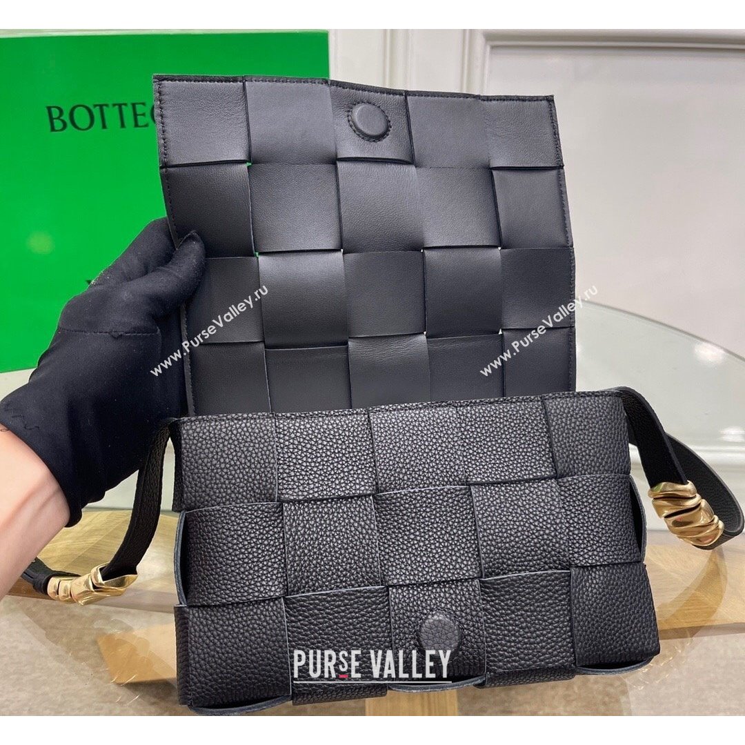 Bottega Veneta Cassette Small Bag in Maxi Grained Calfskin Black 2021 (MS-21091115)