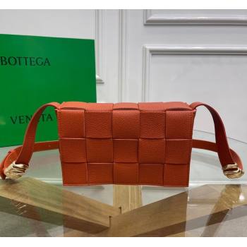 Bottega Veneta Cassette Small Bag in Maxi Grained Calfskin Maple Brown 2021 (MS-21091112)