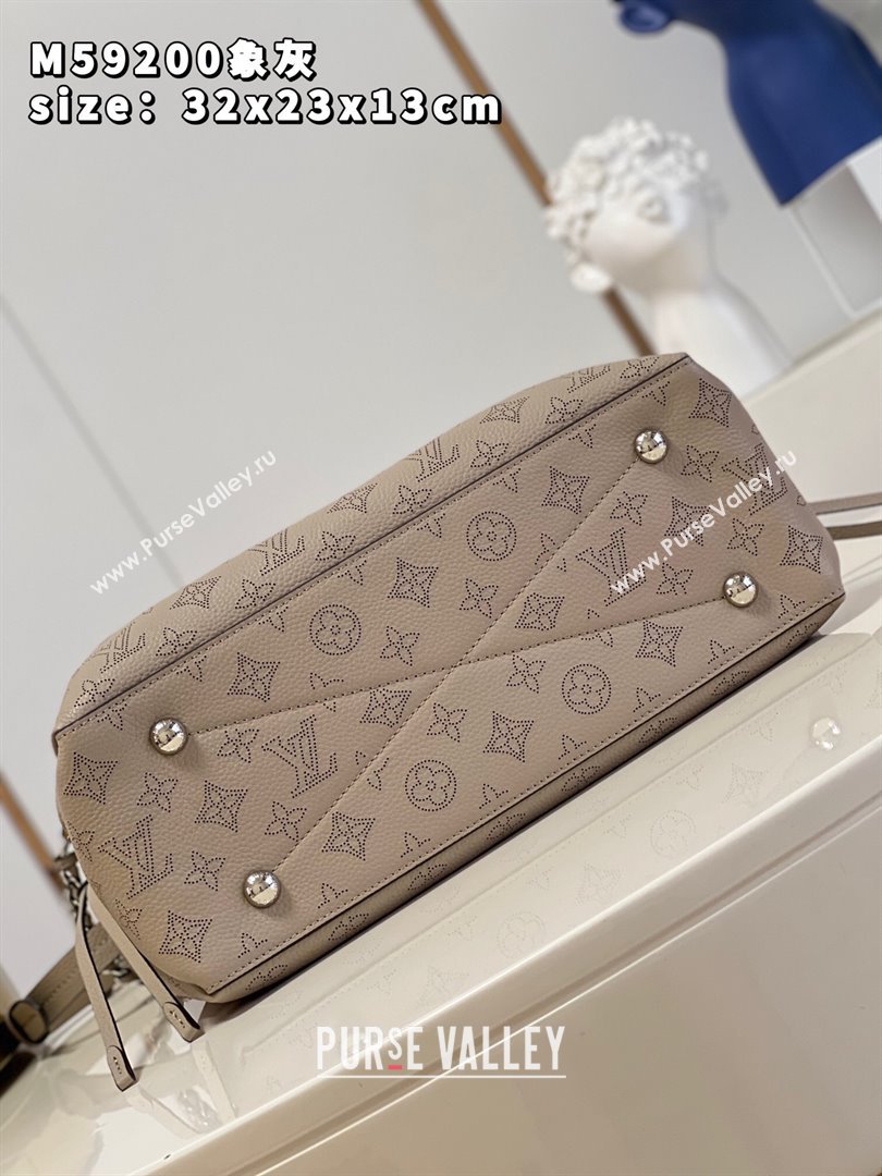 Louis Vuitton Bella Tote Bag in Mahina Perforated Calfskin M59200 Grey 2024 (JUAN-24082120)