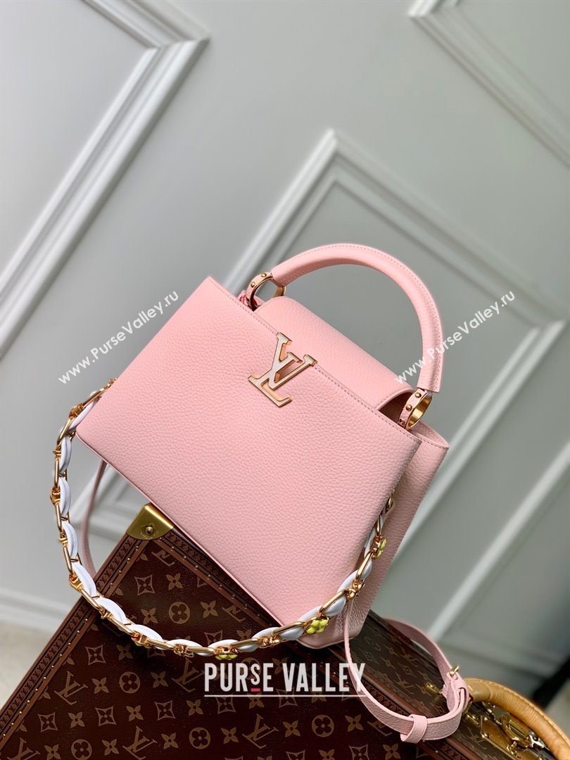 Louis Vuitton Capucines MM Bag in Taurillon Leather M23199 Pink 2024 (K-24030406)