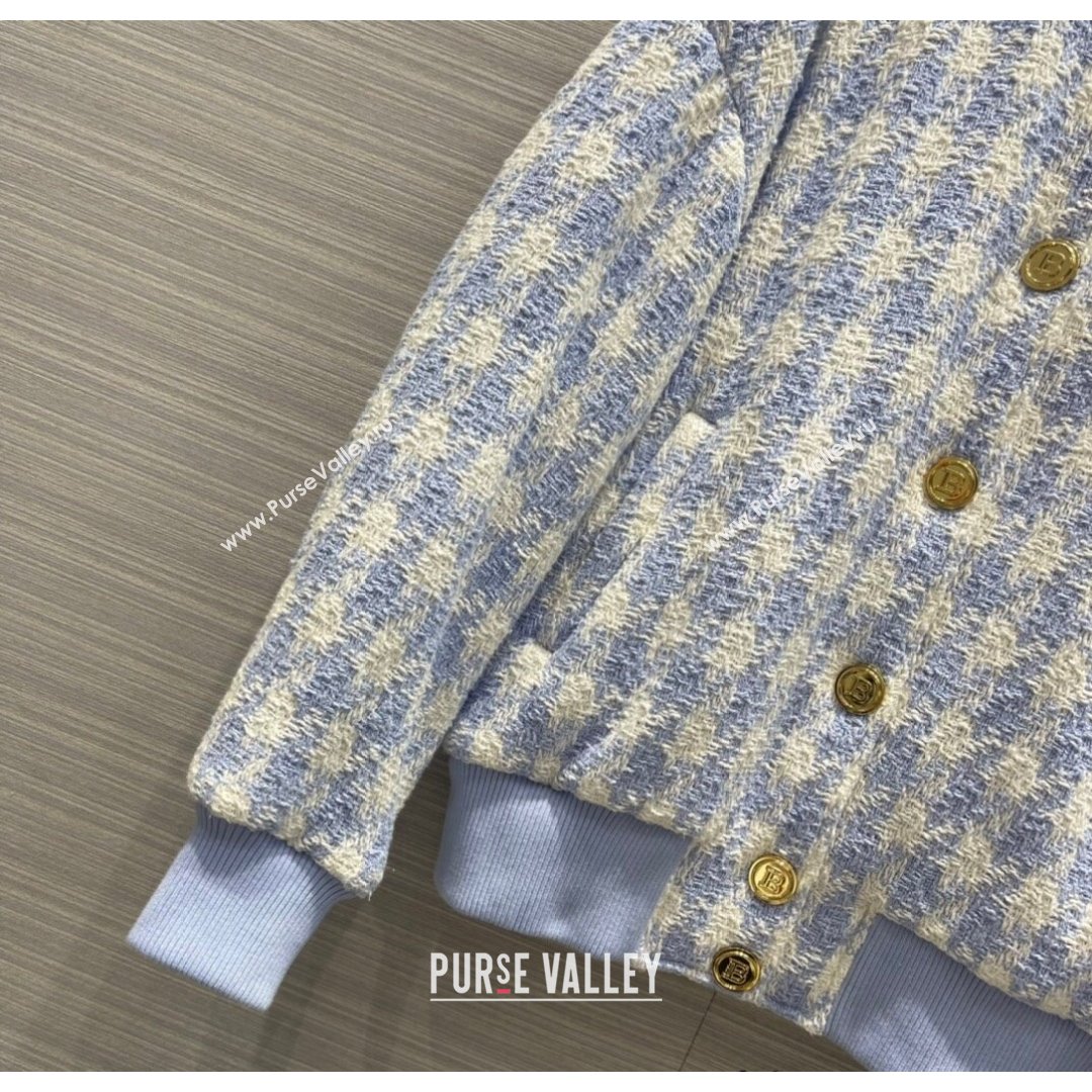 Balmain Tweed Jacket BJ152 Blue 2021  (Q-210915052)