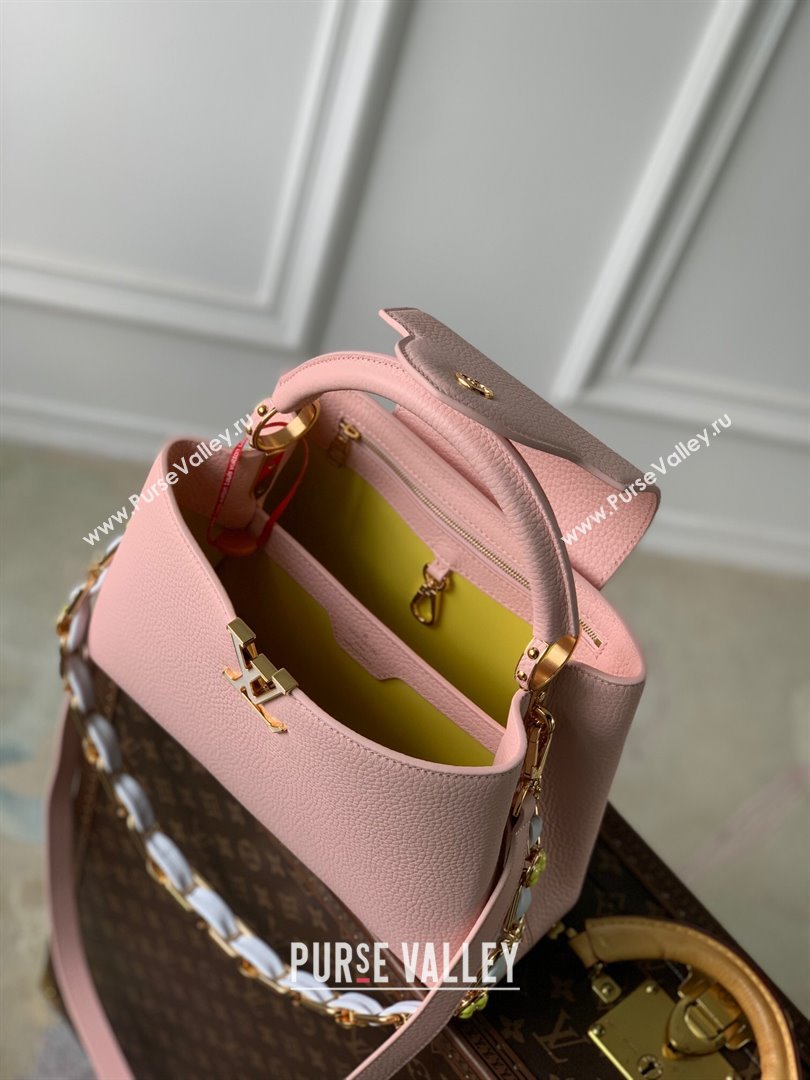 Louis Vuitton Capucines MM Bag in Taurillon Leather M23199 Pink 2024 (K-24030406)