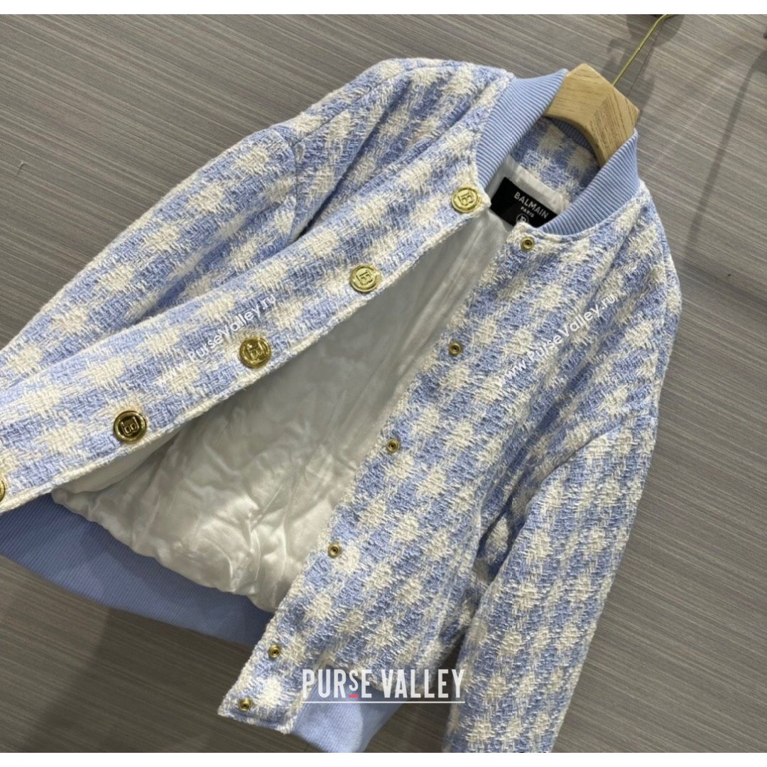 Balmain Tweed Jacket BJ152 Blue 2021  (Q-210915052)