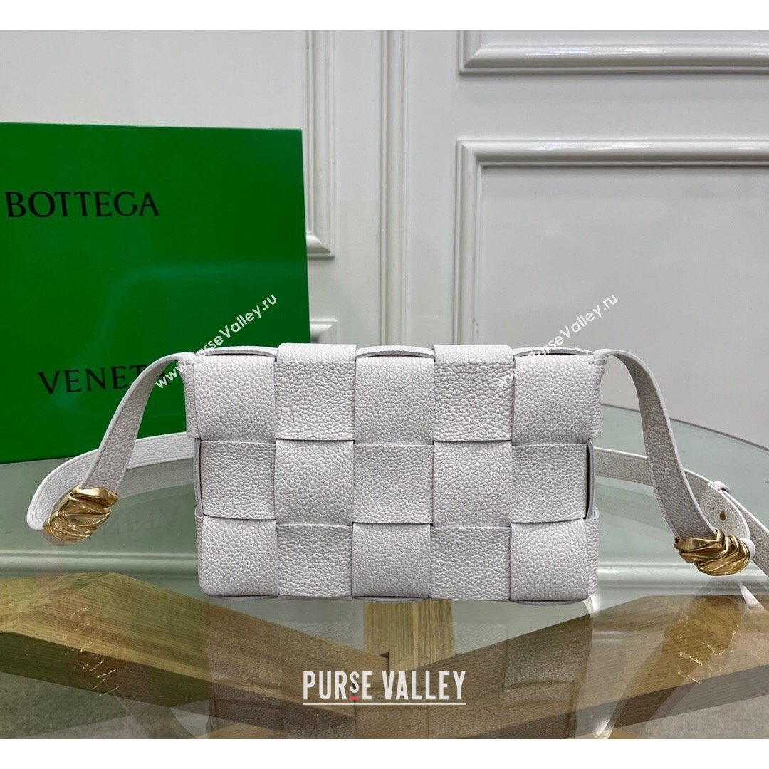 Bottega Veneta Cassette Small Bag in Maxi Grained Calfskin White 2021 (MS-21091111)