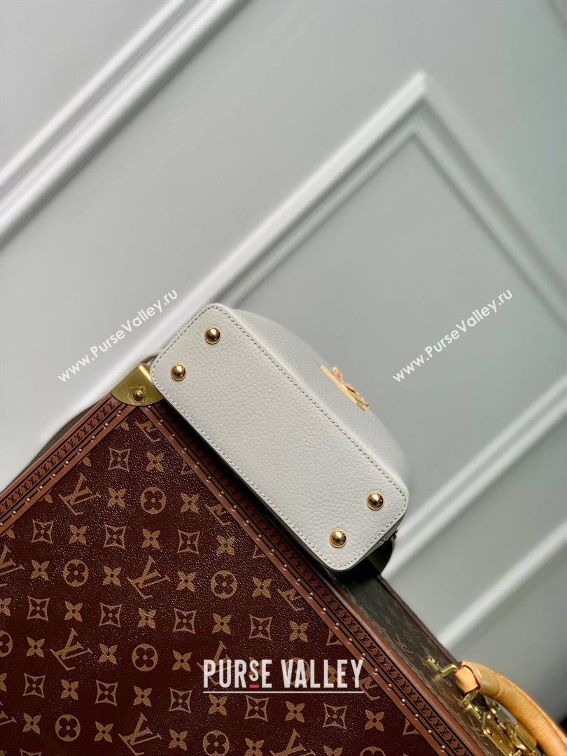 Louis Vuitton Capucines Mini Bag in Taurillon Leather M23363 Ice Grey 2024 (K-24030407)
