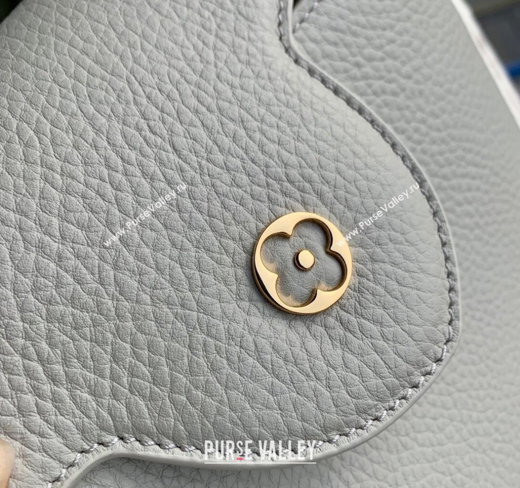 Louis Vuitton Capucines Mini Bag in Taurillon Leather M23363 Ice Grey 2024 (K-24030407)