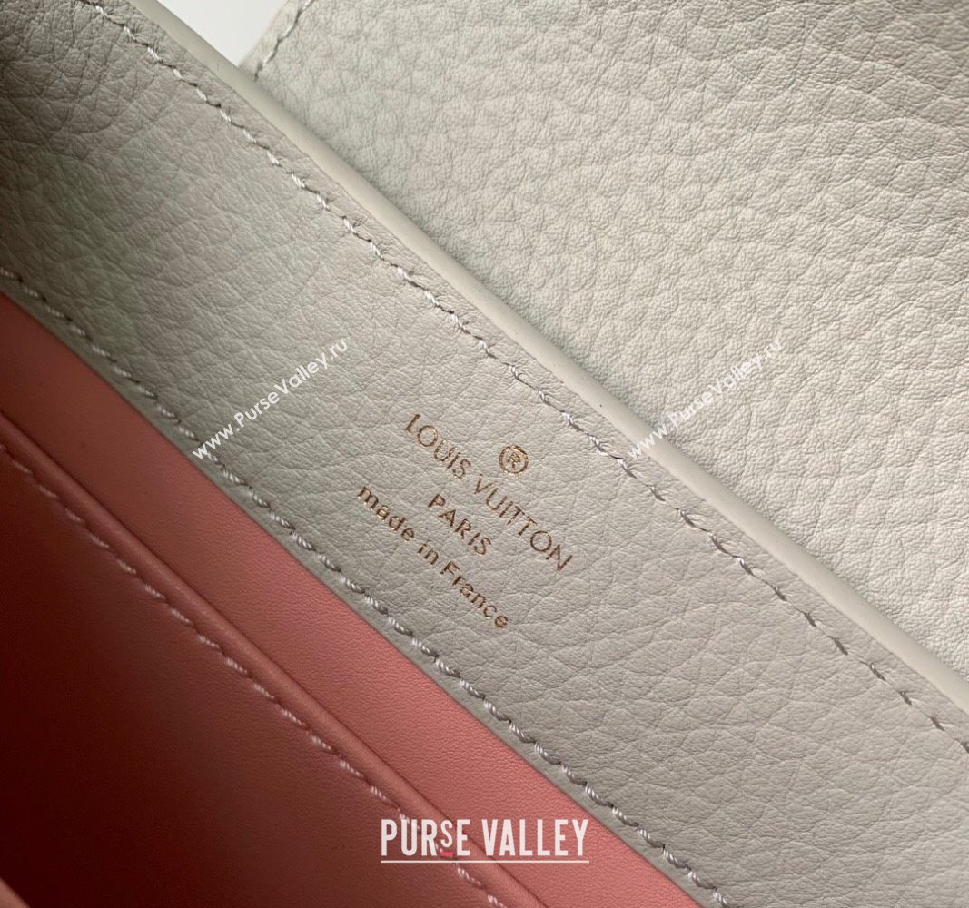 Louis Vuitton Capucines Mini Bag in Taurillon Leather M23363 Ice Grey 2024 (K-24030407)