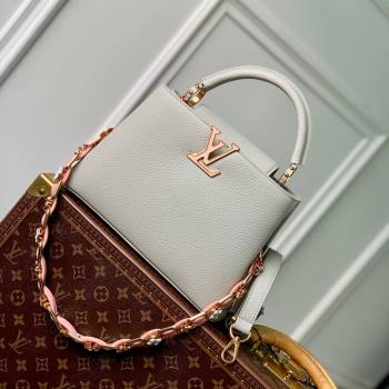 Louis Vuitton Capucines BB Bag in Taurillon Leather M23280 Ice Grey 2024 (K-24030408)