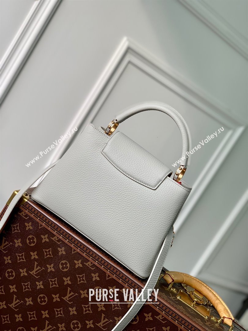 Louis Vuitton Capucines BB Bag in Taurillon Leather M23280 Ice Grey 2024 (K-24030408)