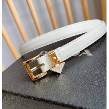 Prada Saffiano Leather Belt 1.5cm White/Gold 2024 (YANG-24061916)