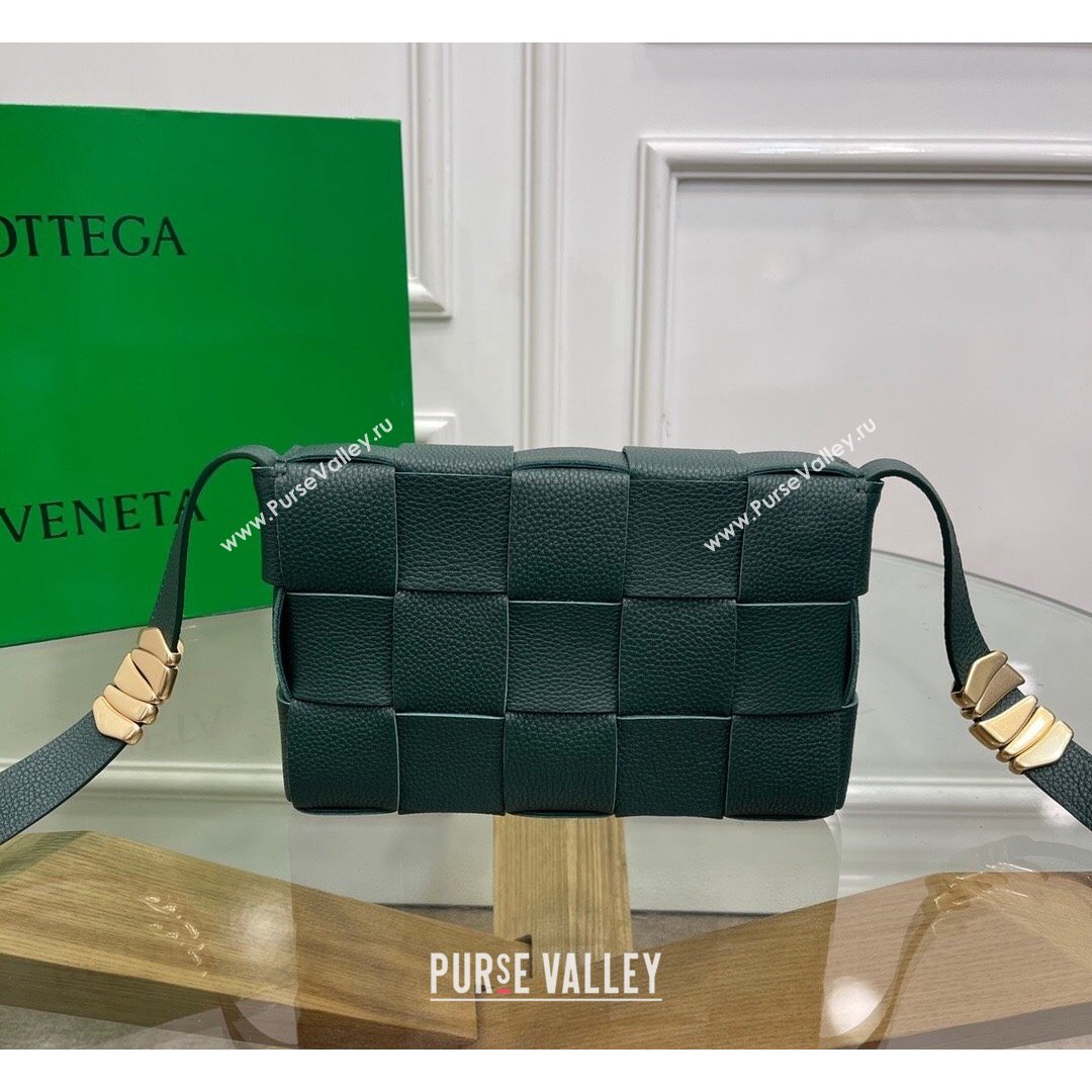 Bottega Veneta Cassette Small Bag in Maxi Grained Calfskin Raintree Green 2021 (MS-21091114)
