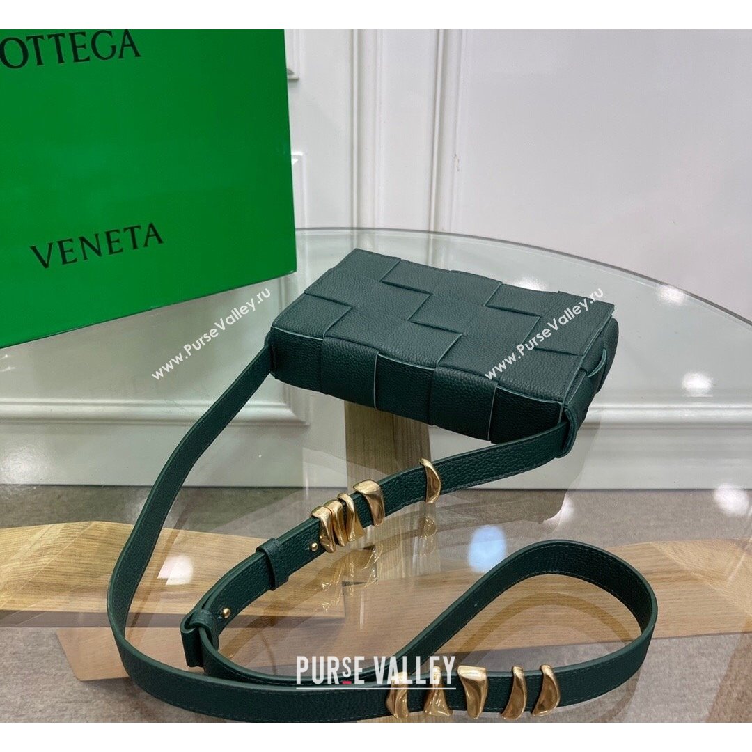 Bottega Veneta Cassette Small Bag in Maxi Grained Calfskin Raintree Green 2021 (MS-21091114)