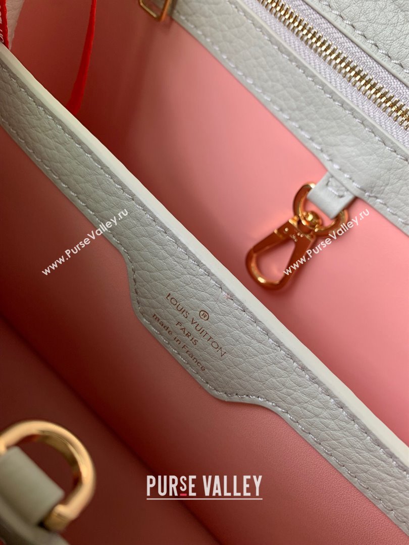 Louis Vuitton Capucines BB Bag in Taurillon Leather M23280 Ice Grey 2024 (K-24030408)