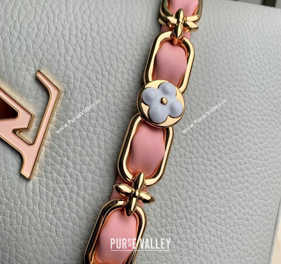 Louis Vuitton Capucines BB Bag in Taurillon Leather M23280 Ice Grey 2024 (K-24030408)