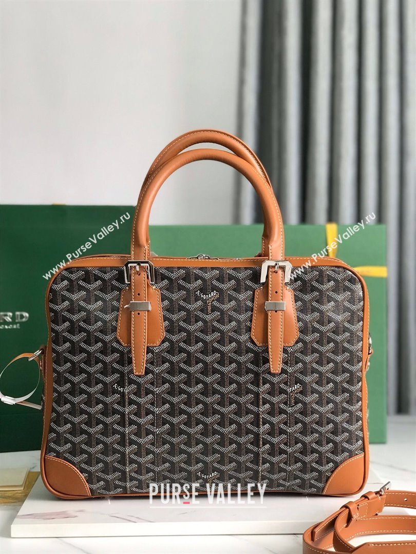 Goyard Ambassade PM Document Case Briefcase GY0202889 Black/Brown 2024 (ZH-241402)