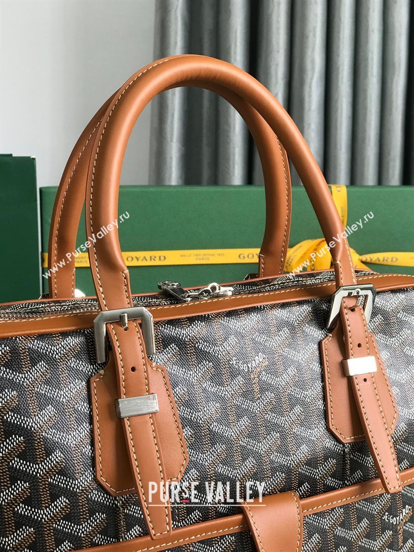 Goyard Ambassade PM Document Case Briefcase GY0202889 Black/Brown 2024 (ZH-241402)