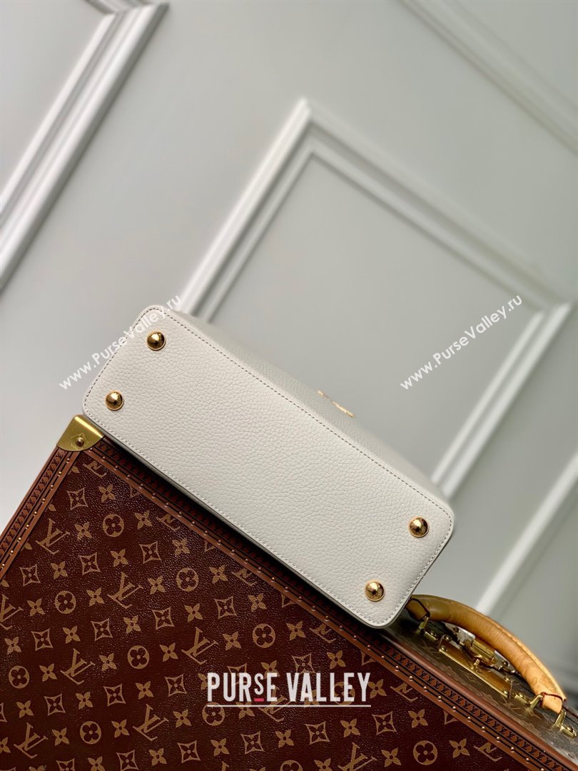 Louis Vuitton Capucines MM Bag in Taurillon Leather M23199 Ice Grey 2024 (K-24030409)