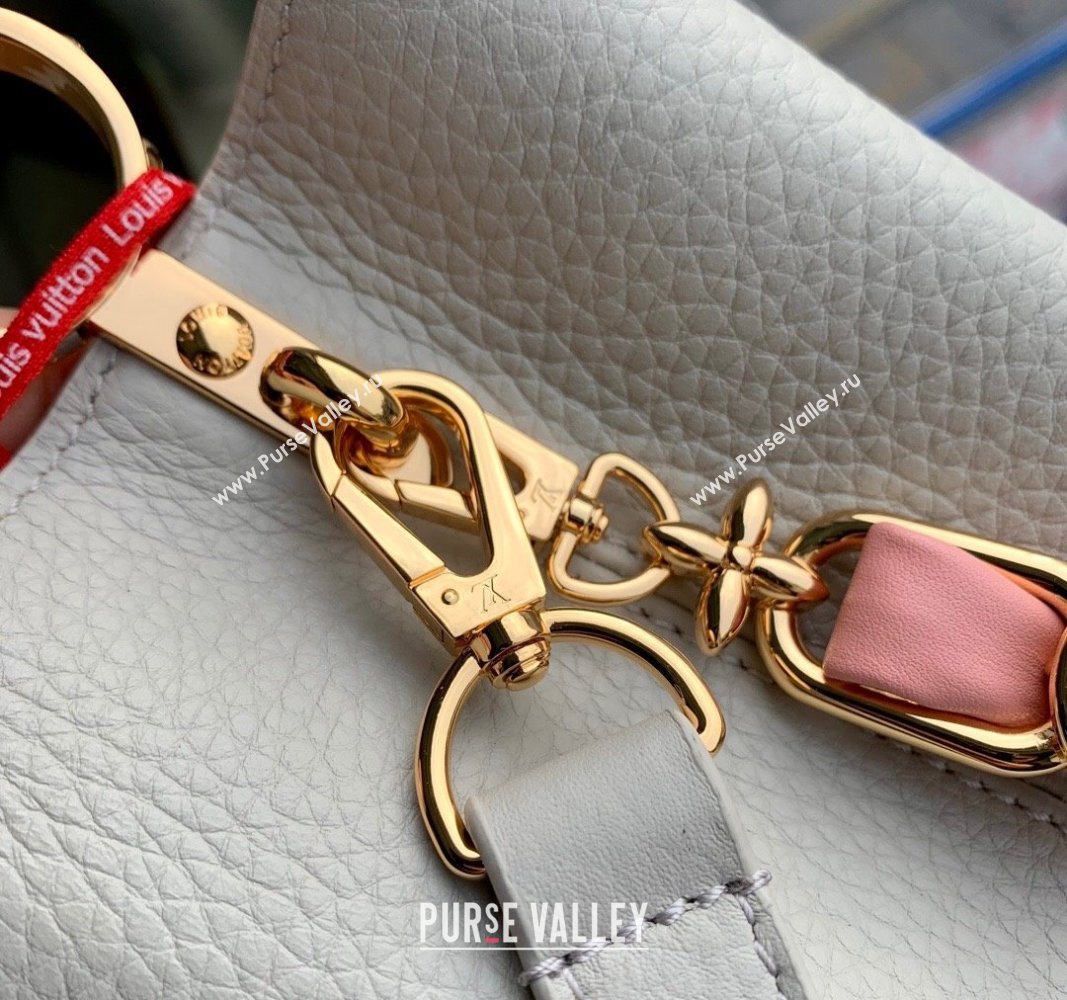 Louis Vuitton Capucines MM Bag in Taurillon Leather M23199 Ice Grey 2024 (K-24030409)