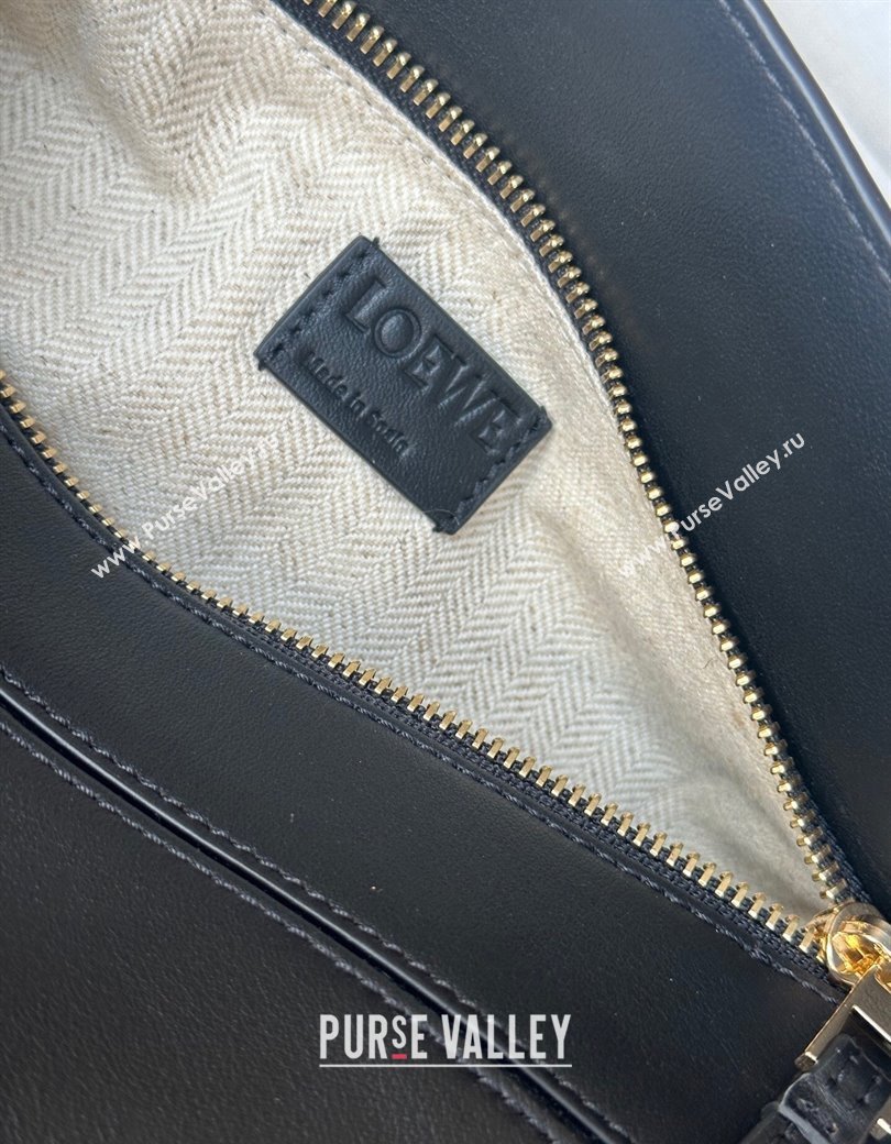 Loewe Small Puzzle bag in classic calfskin and suede Black 2025 (No Charm) (YS-250925005)