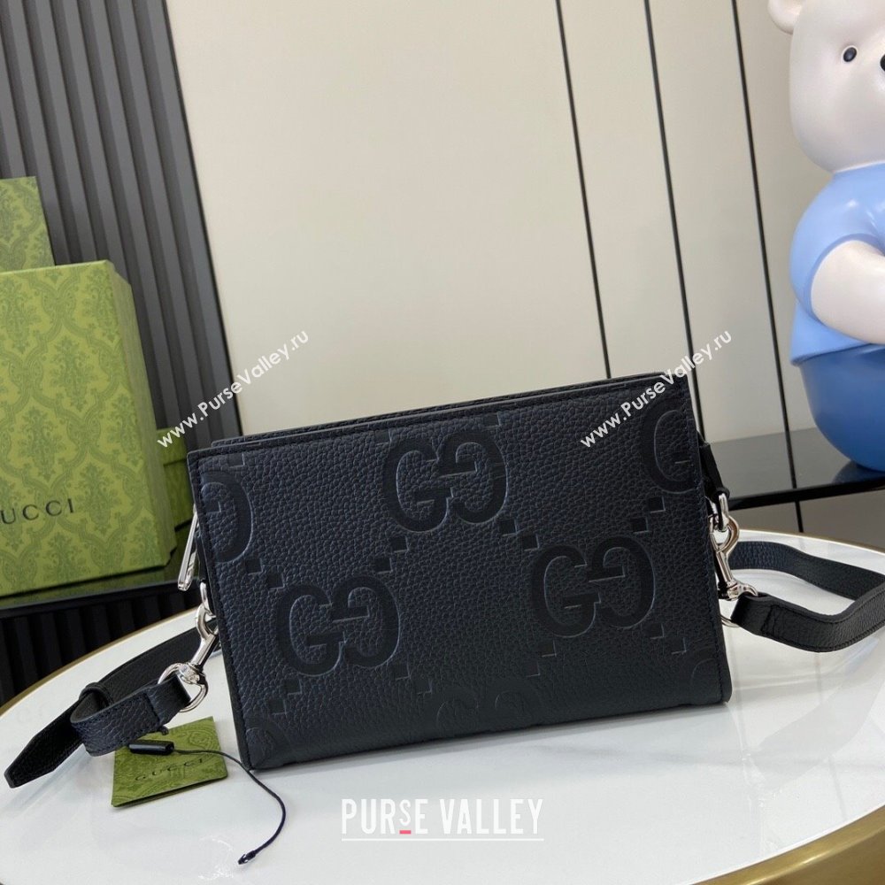 Gucci Jumbo GG Mini Bag in Black Leather 795240 2024 (XLU-24093012)