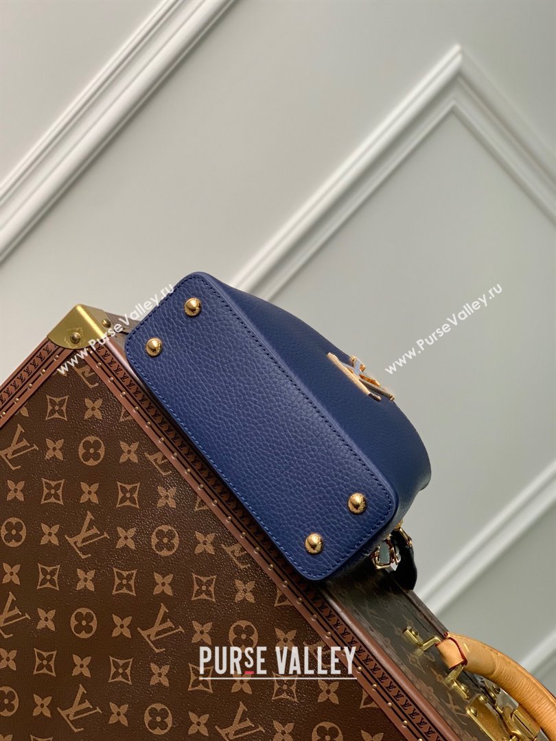 Louis Vuitton Capucines Mini Bag in Taurillon Leather M23363 Blue 2024 (K-24030410)