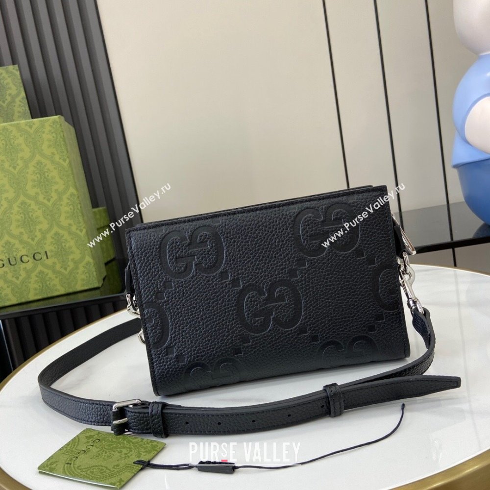 Gucci Jumbo GG Mini Bag in Black Leather 795240 2024 (XLU-24093012)