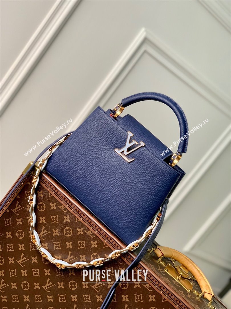 Louis Vuitton Capucines BB Bag in Taurillon Leather M23280 Blue 2024 (K-24030411)