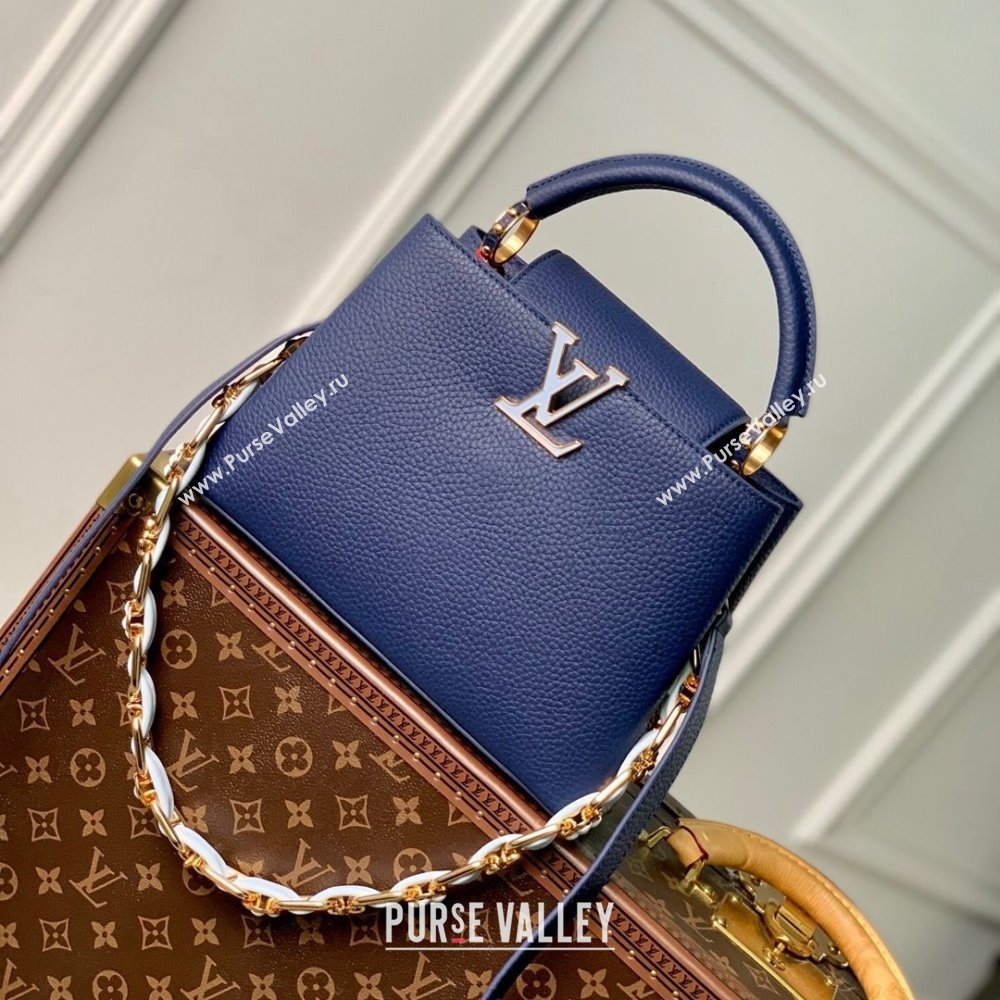 Louis Vuitton Capucines BB Bag in Taurillon Leather M23280 Blue 2024 (K-24030411)
