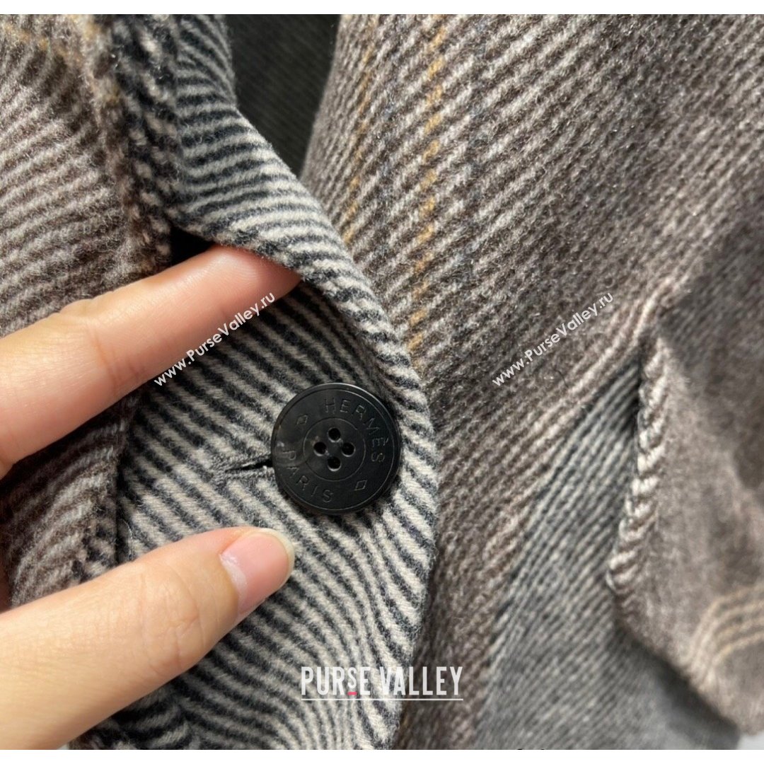 Hermes Cashmere Coat HC157 Grey 2021  (Q-210915057)