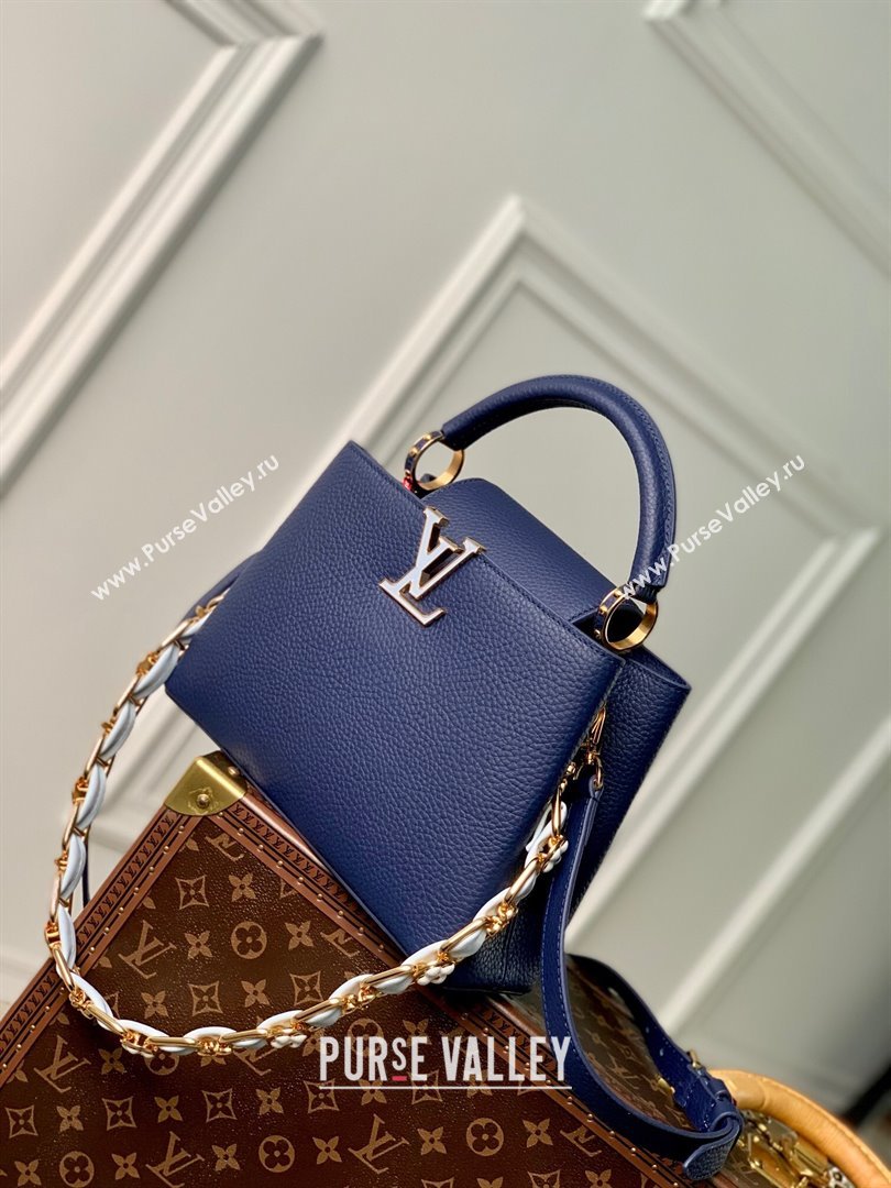 Louis Vuitton Capucines BB Bag in Taurillon Leather M23280 Blue 2024 (K-24030411)
