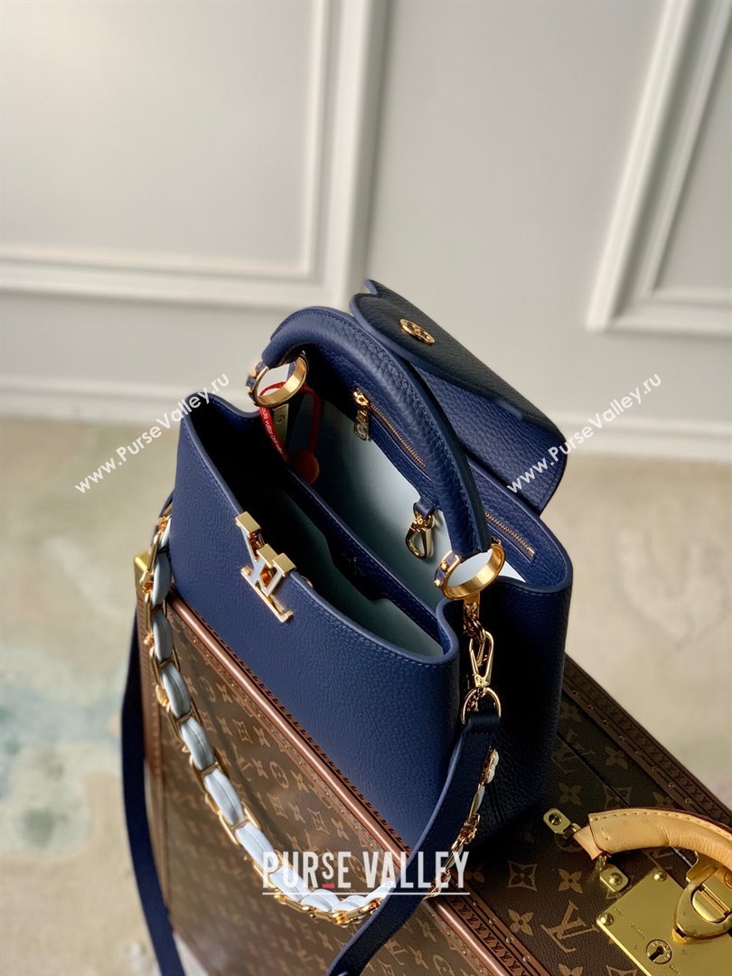 Louis Vuitton Capucines BB Bag in Taurillon Leather M23280 Blue 2024 (K-24030411)