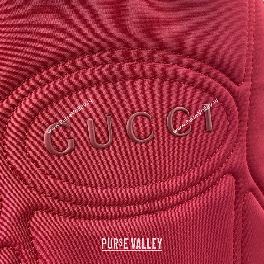 Gucci Mens GG Canvas Medium Backpack Bag with Gucci Logo Rosso Ancora Red 2024 ‎800265 (XLU-24093013)