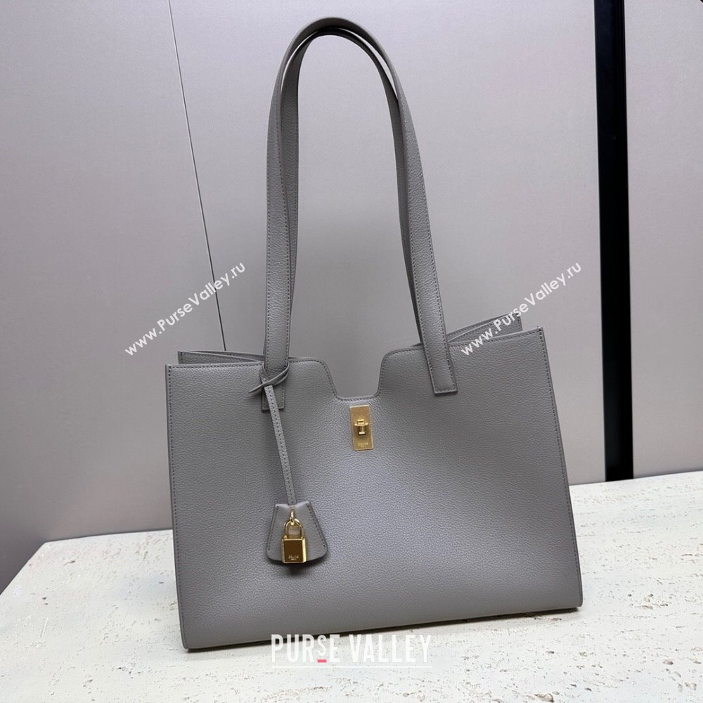 Celine Cabas 16 Tote Bag in Grainy Calfskin Light Grey 2023 112583 (HF-23112103)