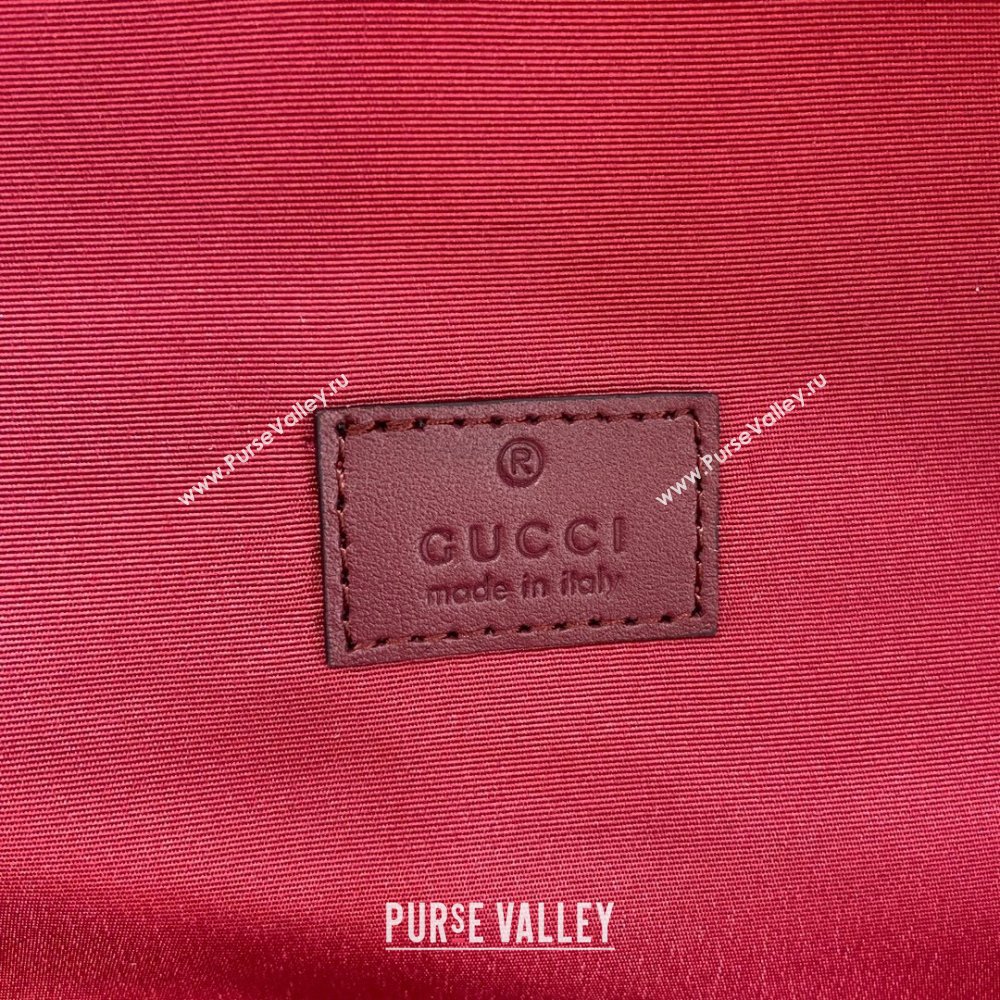 Gucci Mens GG Canvas Medium Backpack Bag with Gucci Logo Rosso Ancora Red 2024 ‎800265 (XLU-24093013)