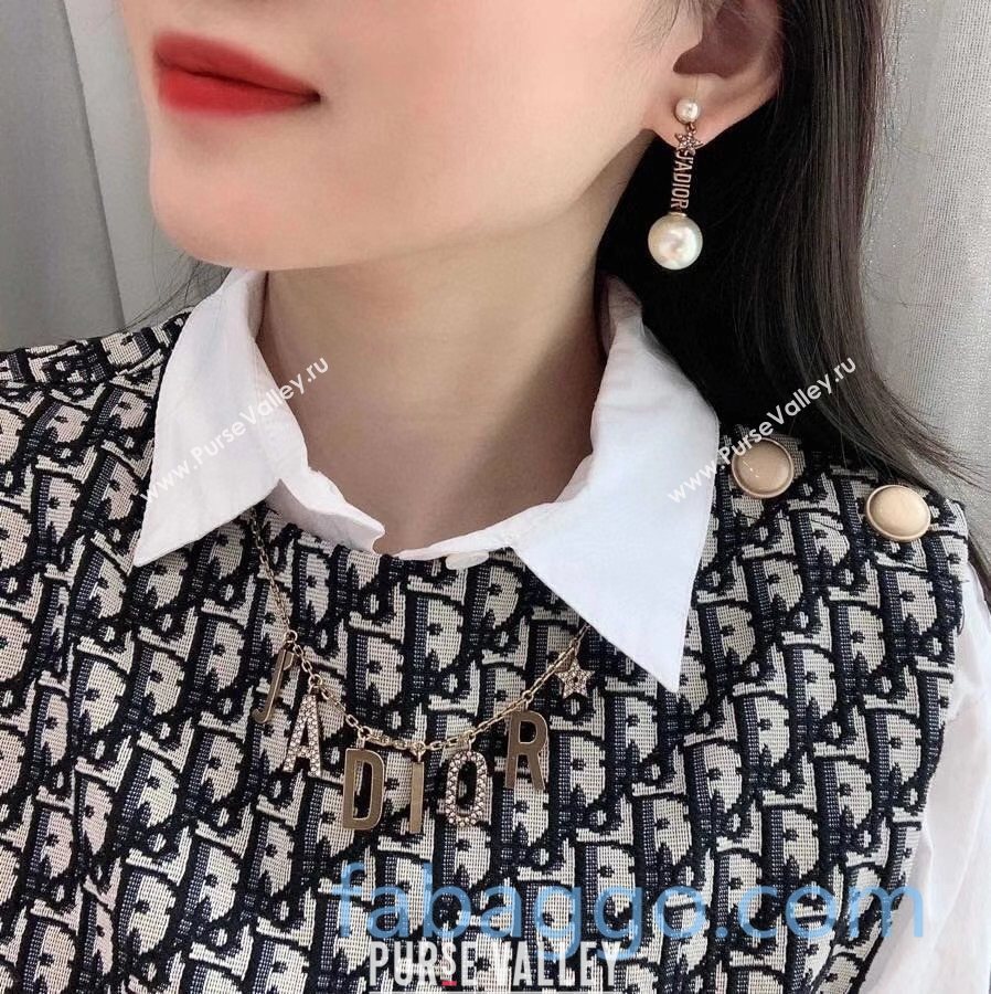 Dior JAdior Pearl Earrings Aged Gold/White 2020 (YF-20120864)