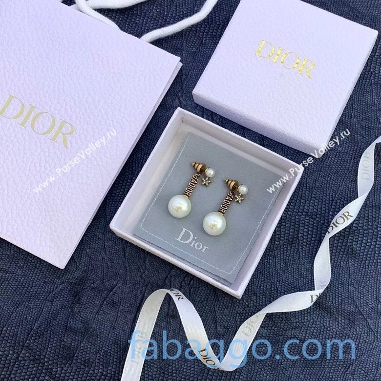 Dior JAdior Pearl Earrings Aged Gold/White 2020 (YF-20120864)