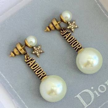 Dior JAdior Pearl Earrings Aged Gold/White 2020 (YF-20120864)