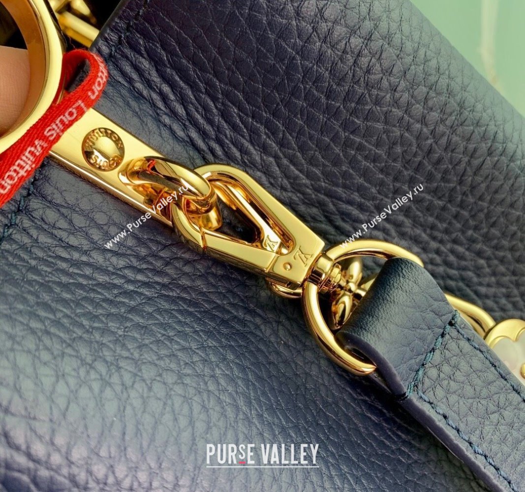 Louis Vuitton Capucines MM Bag in Taurillon Leather M23199 Blue 2024 (K-24030412)