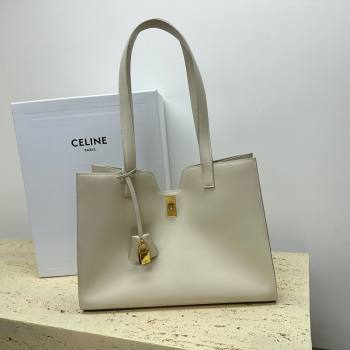 Celine Cabas 16 Tote Bag in Smooth Calfskin White 2023 112583 (HF-23112105)
