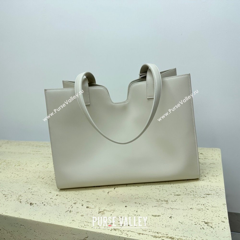 Celine Cabas 16 Tote Bag in Smooth Calfskin White 2023 112583 (HF-23112105)