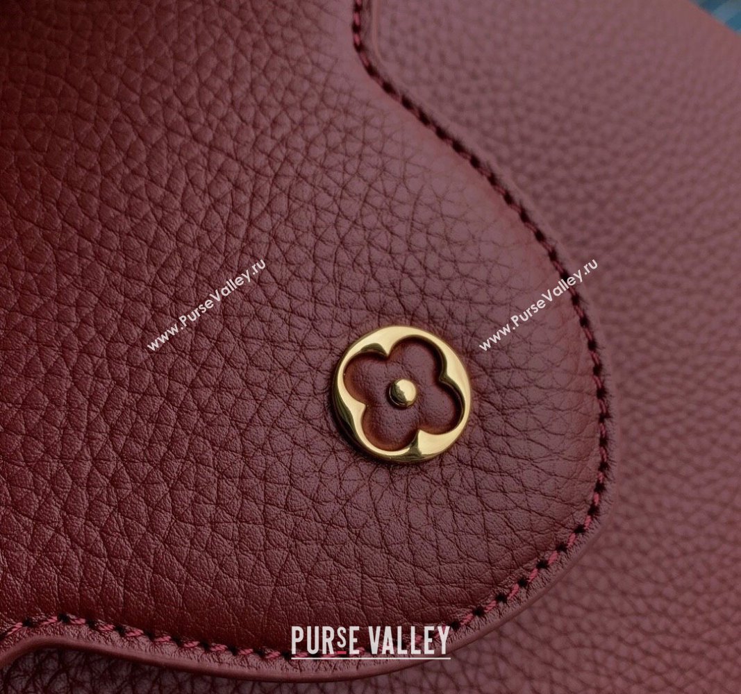 Louis Vuitton Capucines Mini Bag in Taurillon Leather M25128 Griotte/Burgundy 2024 (K-24030413)