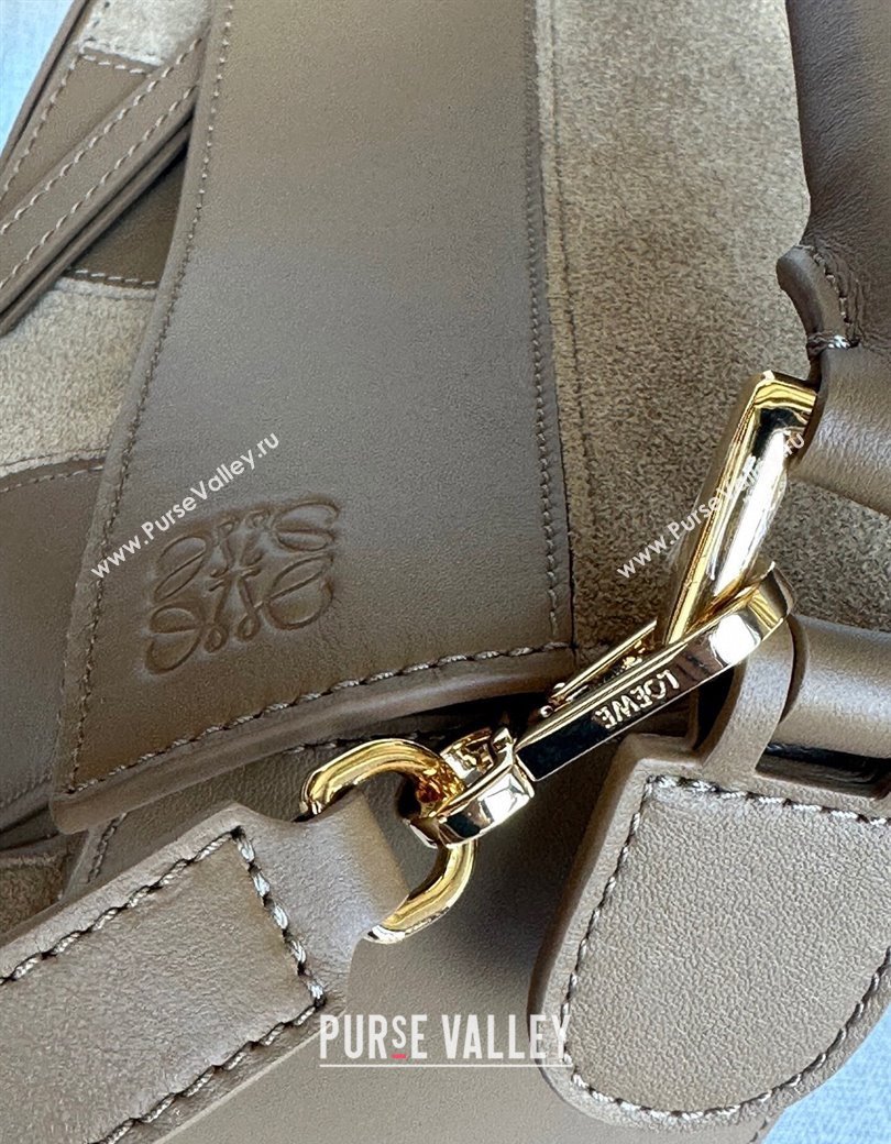 Loewe Small Puzzle bag in classic calfskin and suede Oak Brown 2025 (No Charm) (YS-250925007)