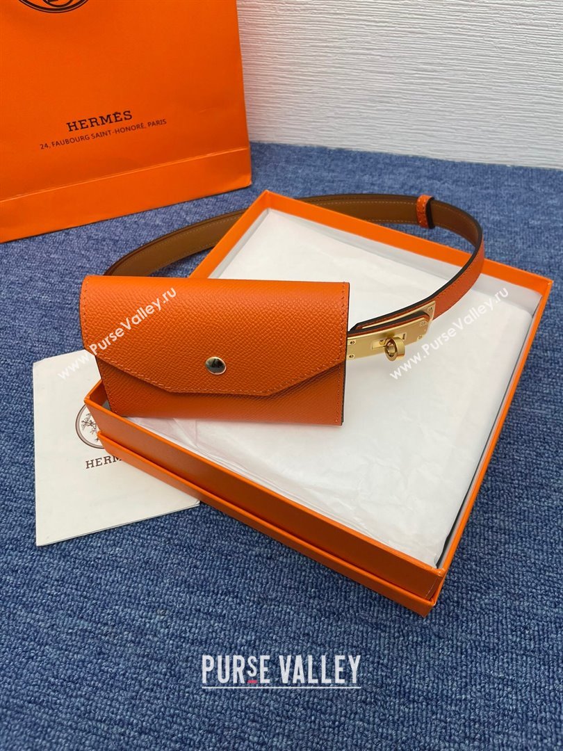 Hermes Belt Bag in Epsom Calfskin H61908 Orange 2024 (YANG-24061910)