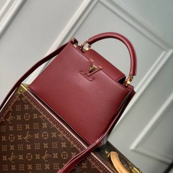 Louis Vuitton Capucines BB Bag in Taurillon Leather M25128 Griotte/Burgundy 2024 (K-24030414)