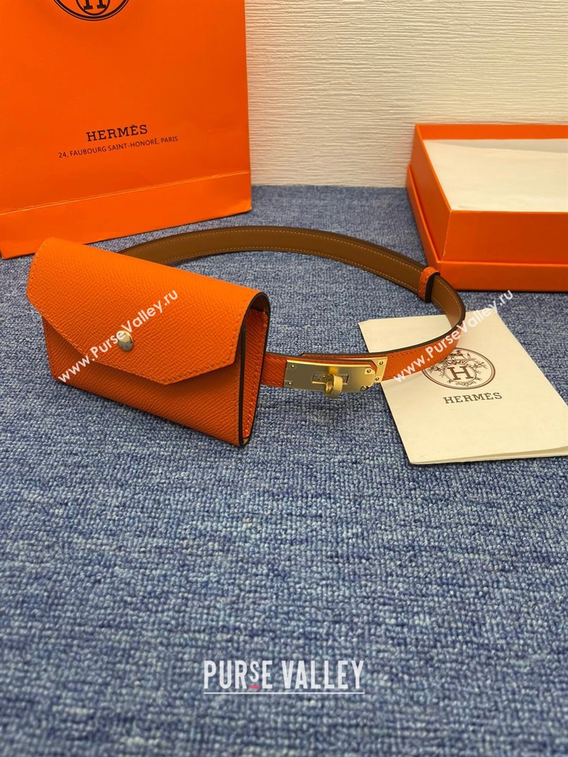 Hermes Belt Bag in Epsom Calfskin H61908 Orange 2024 (YANG-24061910)